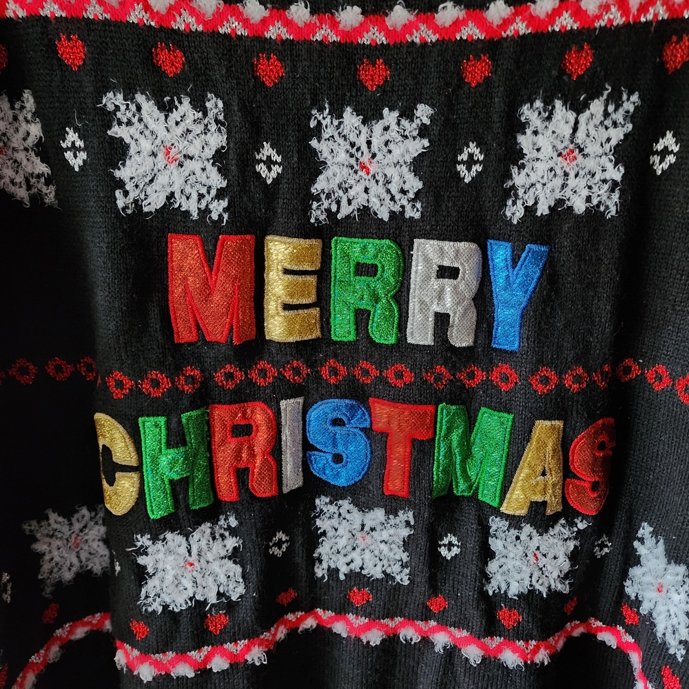 Festive Black Christmas Sweater - Picture 2 of 5